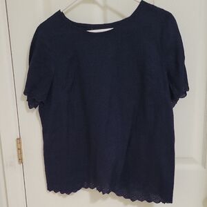 J. Crew Dark Blue Short Sleeve Top